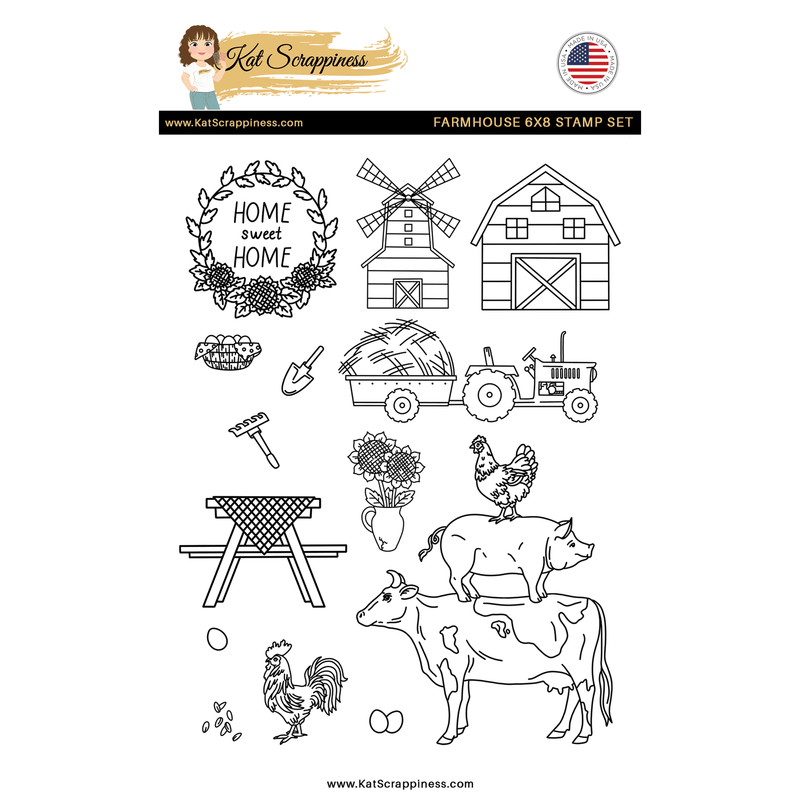 Farmhouse 6x8 Stamp Set