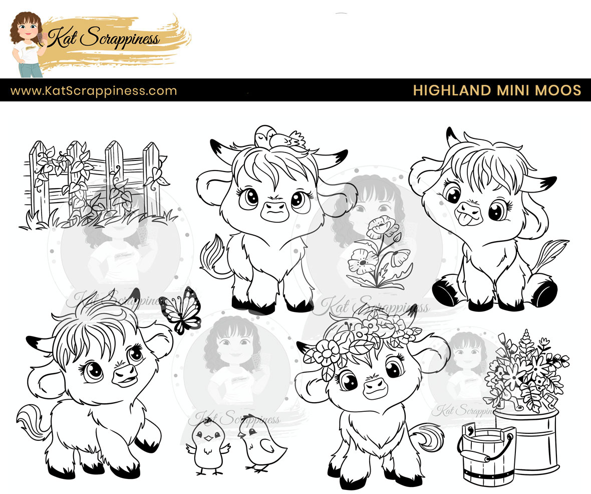 Highland Mini Moos Stamp Set - New Release!