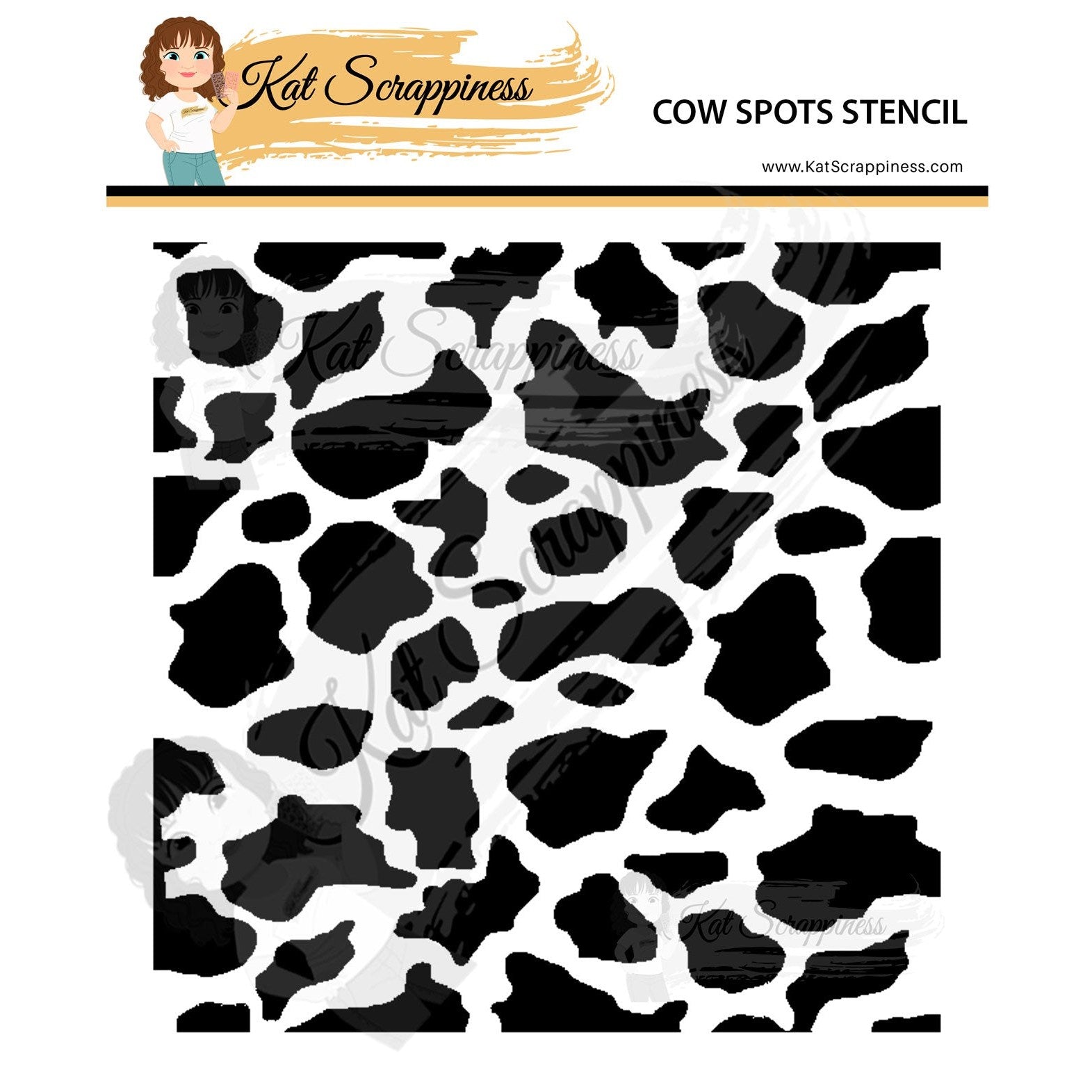 Cow Spots 6x6 Stencil