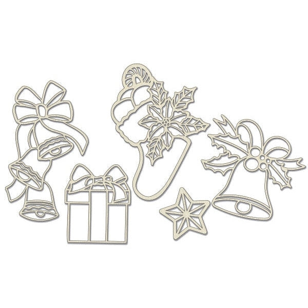 Christmas Icons III Chipboard Embellishments - White