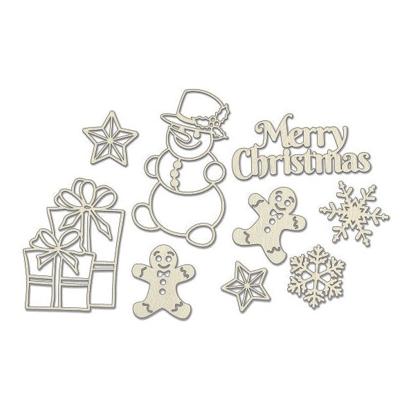 Christmas Icons II Chipboard Embellishments - White