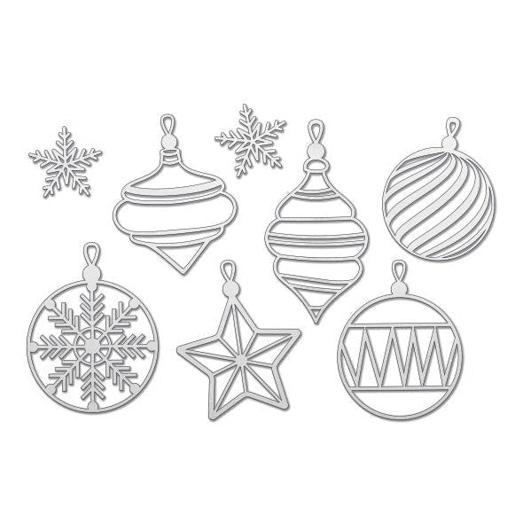 Christmas Ornaments Chipboard Embellishments - Silver