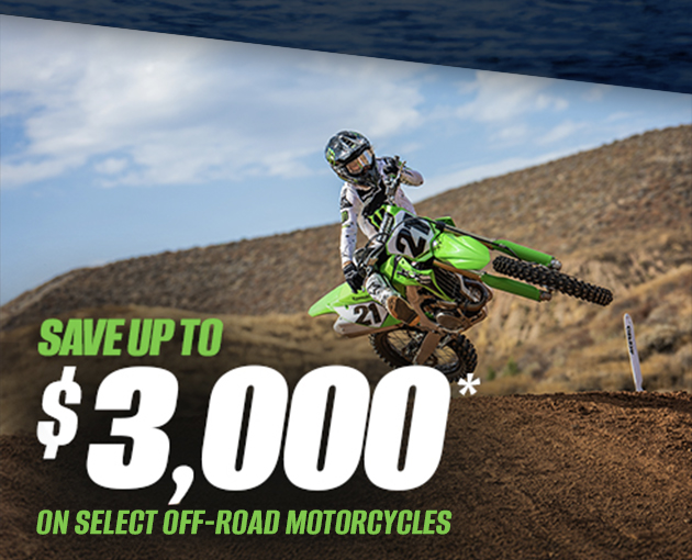 SAVE UP TO $3,000* ON SELECT OFF-ROAD MOTORCYCLES