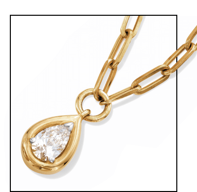 STUDIO BY KAY Lab-Grown Diamonds Pear-Shaped Solitaire Necklace 1/2 ct tw 24K Yellow Gold Vermeil Sterling Silver 18