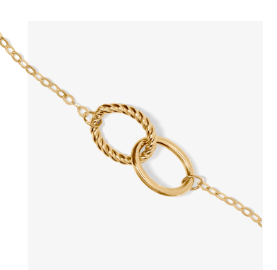 Reaura Interlocking Circles Bracelet Repurposed 14K Yellow Gold 7.5