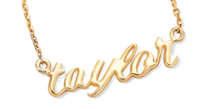Script Nameplate Necklace (1 Name)