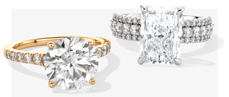 Display of rings in warm and cool tones from the Kay Signature collection.