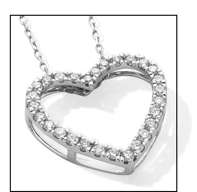 KAY Signature Collection Lab-Grown Diamond Heart Outline Necklace 1/2 ct tw 10K White Gold 18