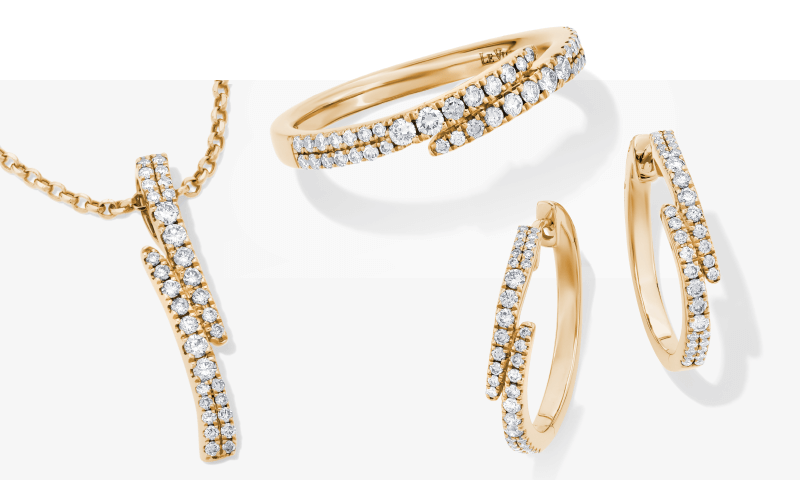 Showcase of Le Vian Earrings, Necklace and Ring.