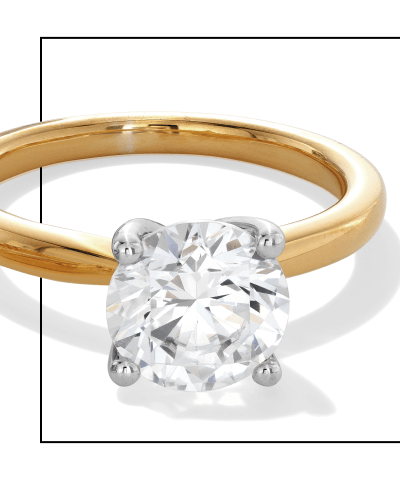 Now + Forever Lab-Grown Diamonds Round-Cut Solitaire Engagement Ring 2 ct tw 14K Yellow Gold (F/SI2)