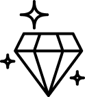 Icon of a sparkling Diamond.