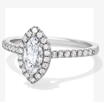 KAY Signature Collection Marquise-Cut Lab-Grown Diamond Halo Engagement Ring 3/4 ct tw 14K White Gold