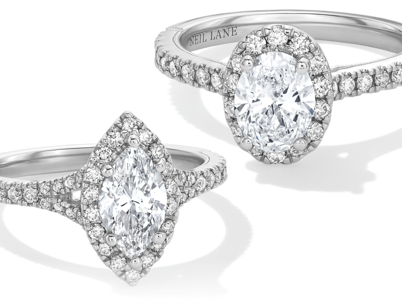 Two examples of natural diamond engagement and anniversary rings
