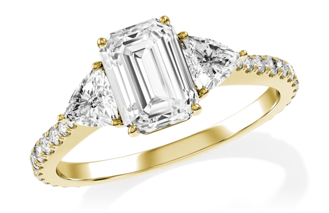 Emerald Cut Diamond Bridal Ring 