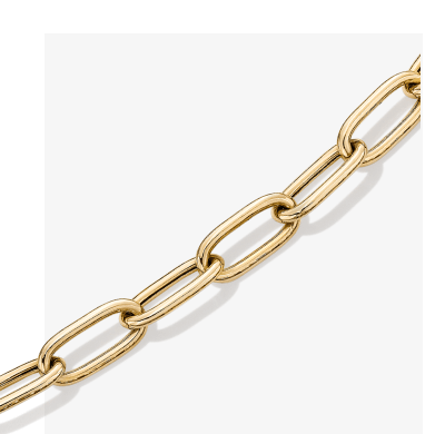 Charmed Memories Paperclip Chain Bracelet 4.95mm Hollow 10K Yellow Gold 7.5
