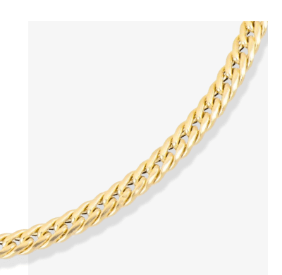 2.5mm Curb Chain Bracelet Hollow 10K Yellow Gold 7.5