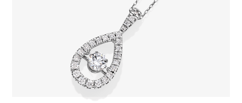 Unstoppable Love Diamond Pear-Shaped Necklace 1/2 ct tw 10K White Gold 19