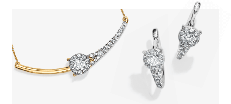 Necklace and earrings from the Closer Together Collection.