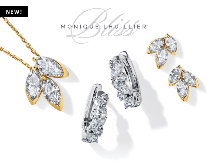 Pendant and earrings from the Monique Lhuilllier Bliss Collection.
