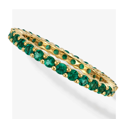 Stackable 2mm Birthstone Eternity Ring (1 Stone)