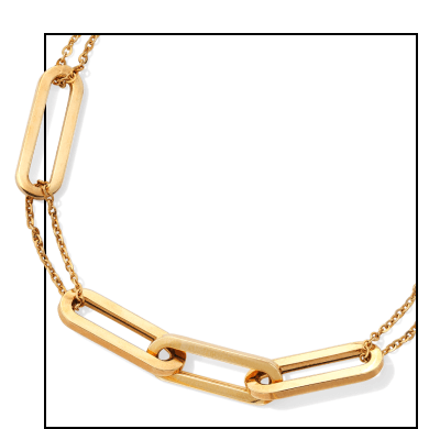 Paperclip Bolo Bracelet 10K Yellow Gold 9.5