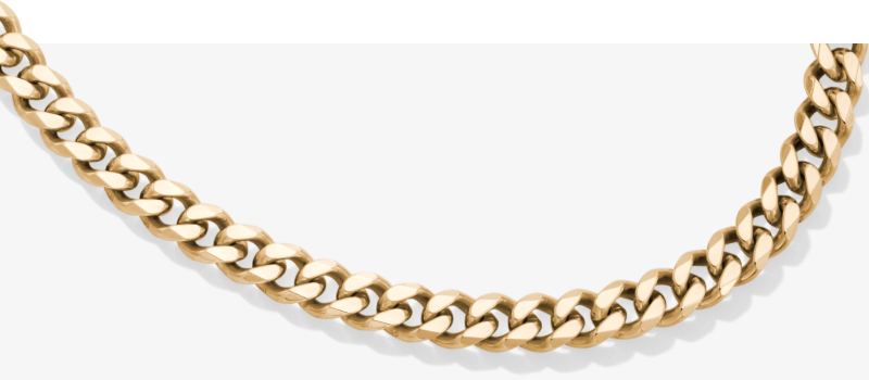 Cuban Curb Chain Necklace 4.2mm Solid 14K Yellow Gold 22.