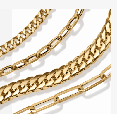 Gold Chains in various sizes.