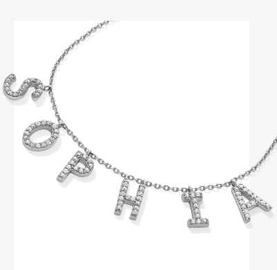 Diamond Accent Letter Name Necklace (1 Name)