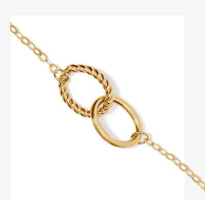 Reaura Interlocking Circles Bracelet Repurposed 14K Yellow Gold 7.5
