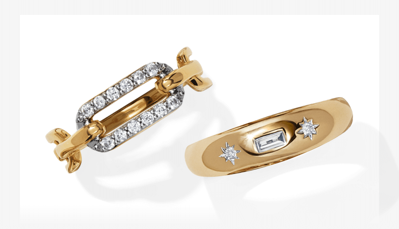 Showcase of multiple rings.