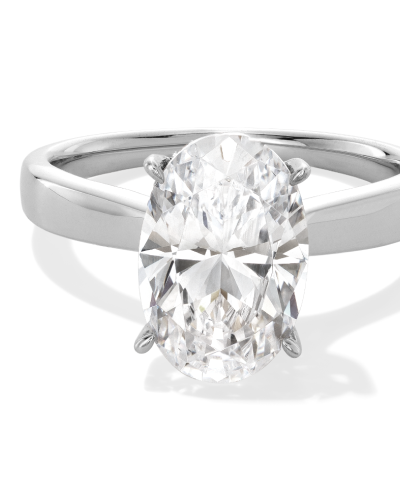 Now + Forever Oval-Cut Lab-Grown Diamond Solitaire Plus Engagement Ring 3-1/8 ct tw 14K White Gold (F/VS2)