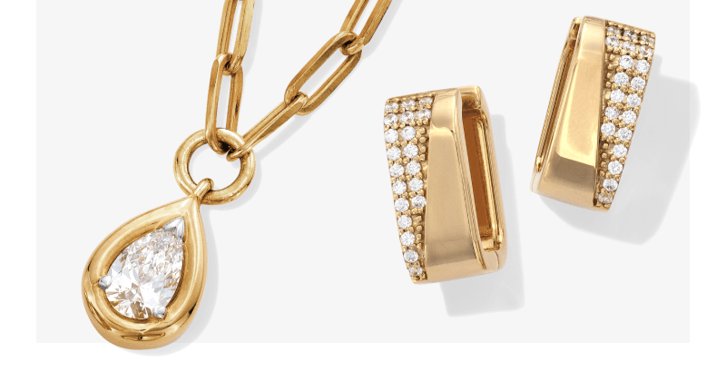 Necklace and earrings from the Studio by KAY collection .