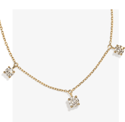 Neil Lane Desert Diamonds Dangle Station Necklace 1-1/4 ct tw 10K Yellow Gold 18