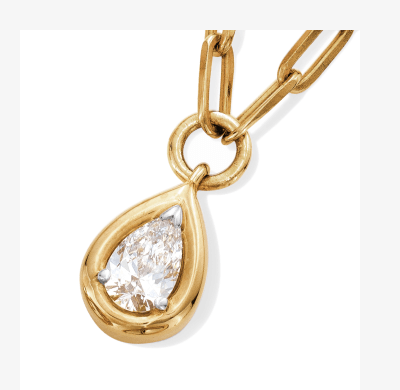 STUDIO BY KAY Lab-Grown Diamonds Pear-Shaped Solitaire Necklace 1/2 ct tw 24K Yellow Gold Vermeil Sterling Silver 18