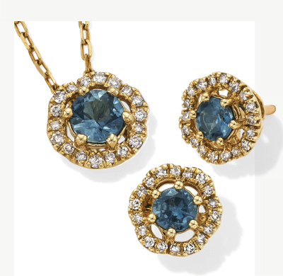 Examples of gemstone fashion jewelry earrings and pendant necklace