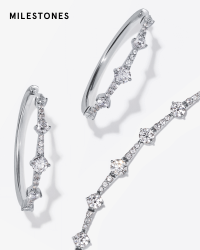 Showcase of jewelry form the Milestones Collection.