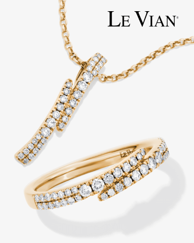 Showcase of jewelry from the Le Vian collection