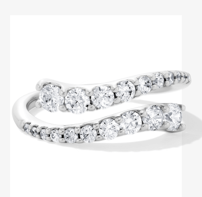 KAY Lab-Grown Diamonds Bypass Ring 1 ct tw 10K White Gold.