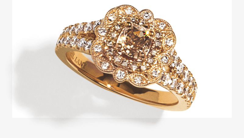 Neil Lane Desert Diamonds Cushion-Cut Double Halo Engagement Ring Yellow Gold,