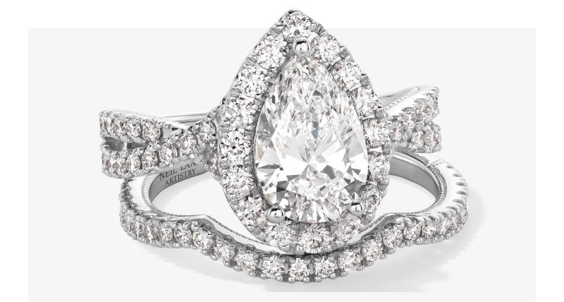 Showcase of beautiful engagement and wedding rings.