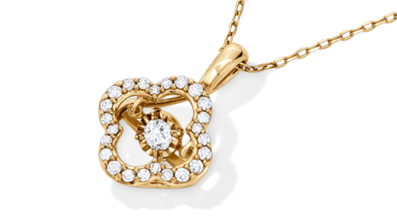 Unstoppable Love Lab-Grown Diamond Clover Frame Necklace Yellow Gold