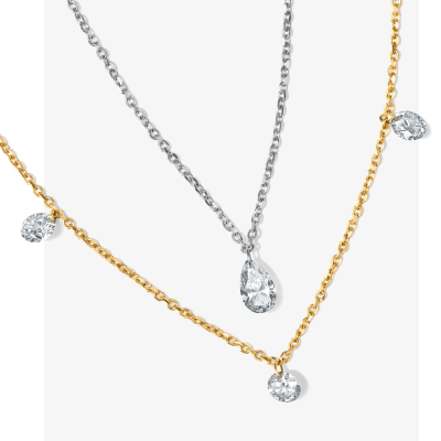 Image showcasing two beautiful Lab-Created Diamond Necklaces