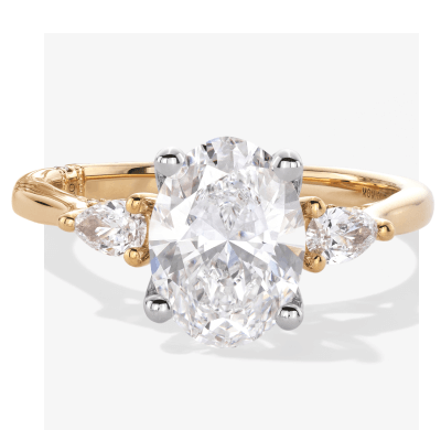 Monique Lhuillier Bliss Oval-Cut Lab-Grown Diamond Engagement Ring Two-Tone Gold