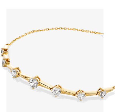 Milestones Lab Grown Diamond Station Bracelet 10K Yellow Gold