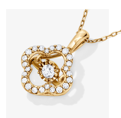Unstoppable Love Lab-Grown Diamond Clover Frame Necklace 10K Yellow Gold
