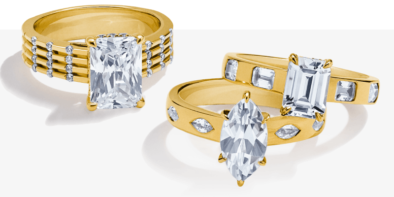 Image showcasing stunning gold and diamond engagement, wedding and anniversary rings