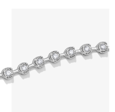 KAY Lab Grown Diamonds Bar Link Bracelet Sterling Silver
