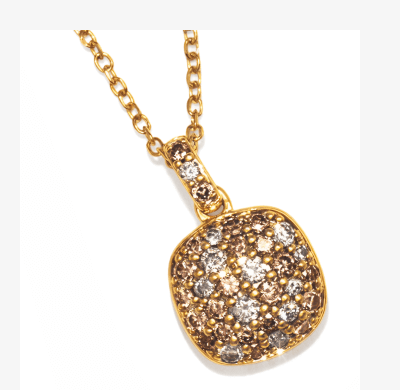 Neil Lane Desert Diamonds Cushion-Shaped Scatter Drop Necklace 10K Yellow Gold 18