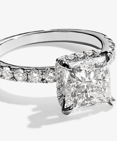 Now + Forever Lab Grown Diamonds Princess Cut Engagement Ring 14K White Gold
