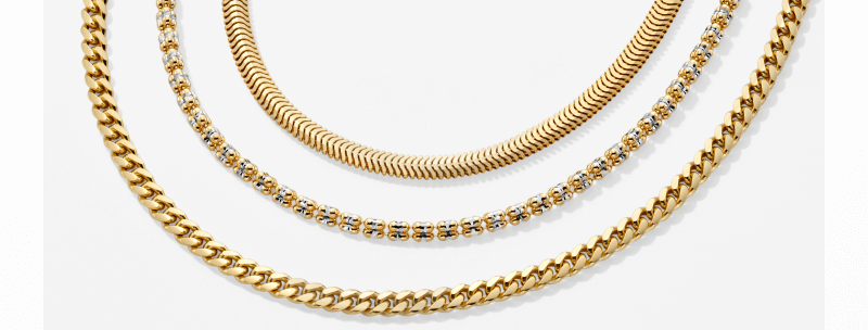 Elegant assortment of gold chains